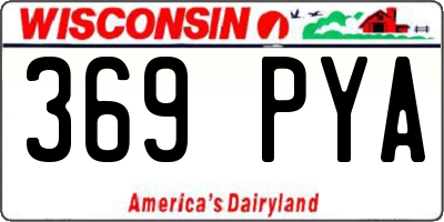 WI license plate 369PYA