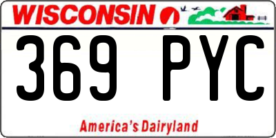 WI license plate 369PYC