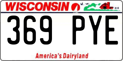 WI license plate 369PYE