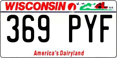 WI license plate 369PYF
