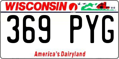 WI license plate 369PYG
