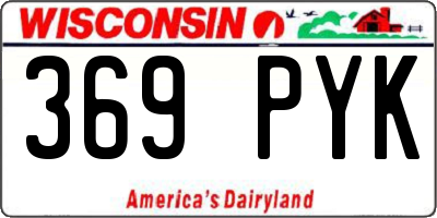 WI license plate 369PYK