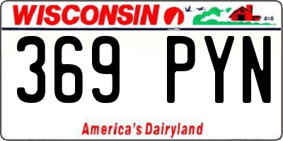 WI license plate 369PYN