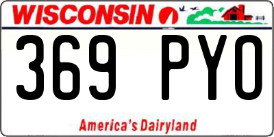 WI license plate 369PYO