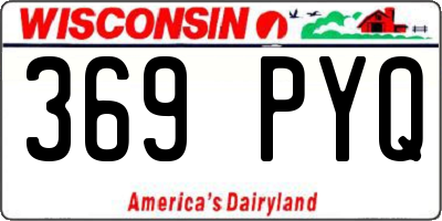 WI license plate 369PYQ