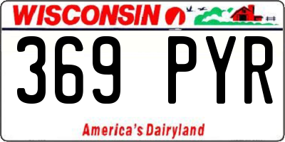 WI license plate 369PYR