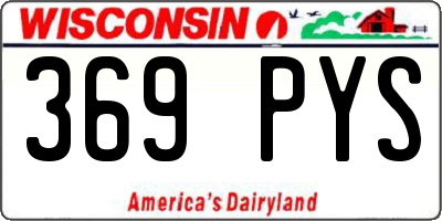WI license plate 369PYS