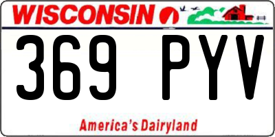 WI license plate 369PYV