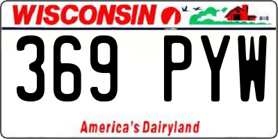 WI license plate 369PYW