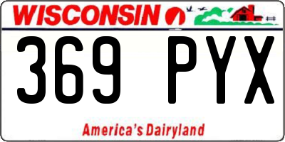 WI license plate 369PYX