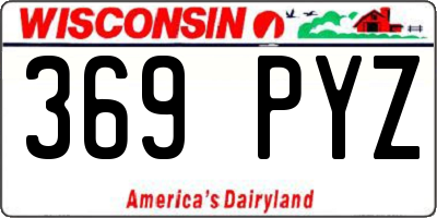 WI license plate 369PYZ