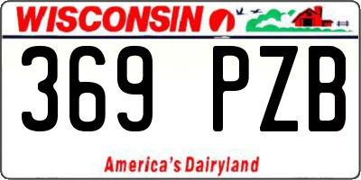 WI license plate 369PZB