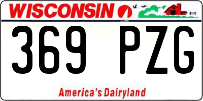 WI license plate 369PZG