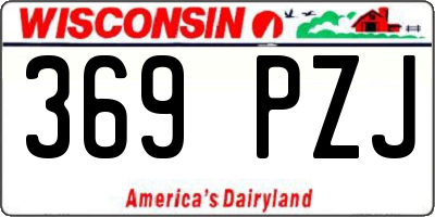 WI license plate 369PZJ