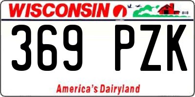 WI license plate 369PZK