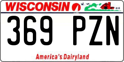WI license plate 369PZN