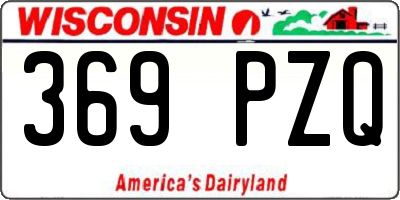 WI license plate 369PZQ