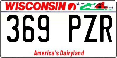 WI license plate 369PZR