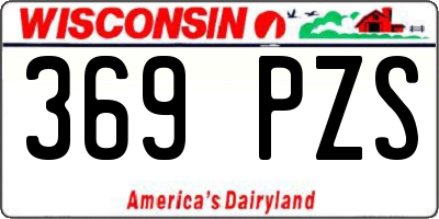 WI license plate 369PZS
