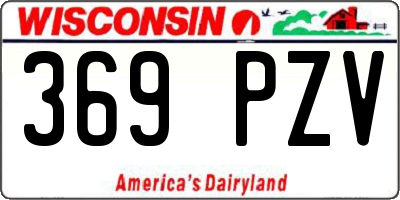 WI license plate 369PZV