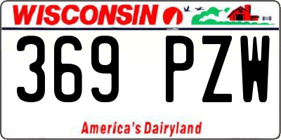 WI license plate 369PZW