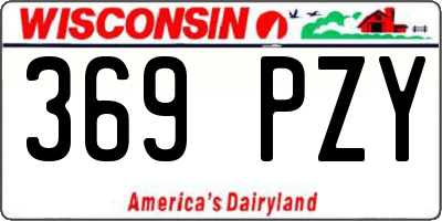 WI license plate 369PZY