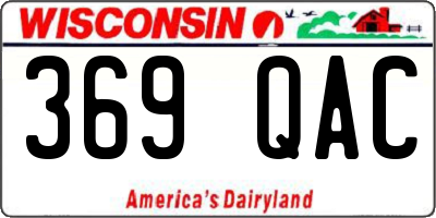 WI license plate 369QAC