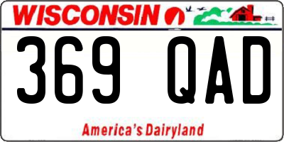 WI license plate 369QAD