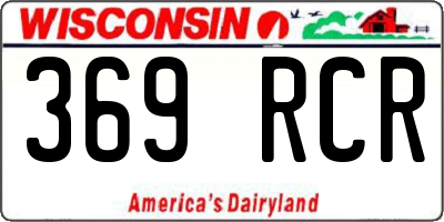WI license plate 369RCR