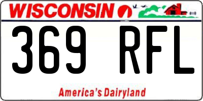 WI license plate 369RFL