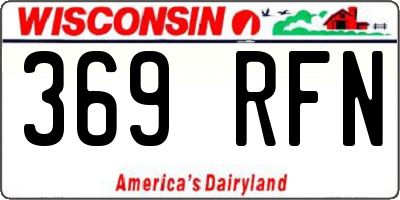 WI license plate 369RFN