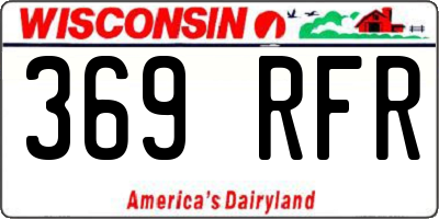 WI license plate 369RFR
