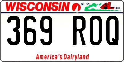 WI license plate 369ROQ