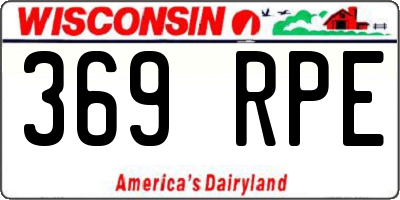 WI license plate 369RPE