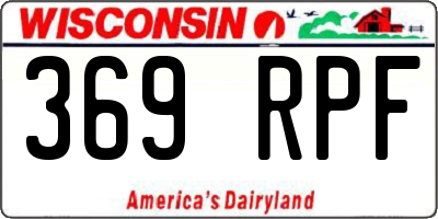 WI license plate 369RPF