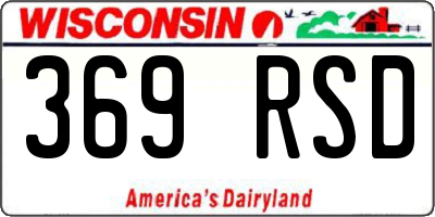 WI license plate 369RSD