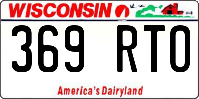 WI license plate 369RTO