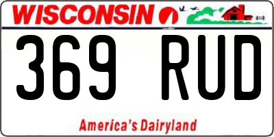 WI license plate 369RUD