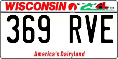 WI license plate 369RVE