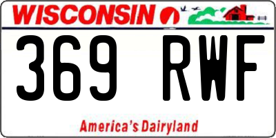 WI license plate 369RWF