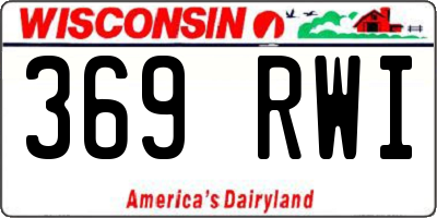 WI license plate 369RWI
