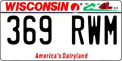 WI license plate 369RWM