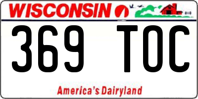 WI license plate 369TOC