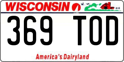 WI license plate 369TOD