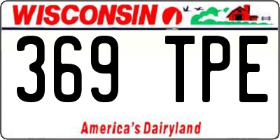 WI license plate 369TPE