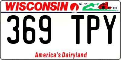 WI license plate 369TPY