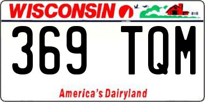 WI license plate 369TQM