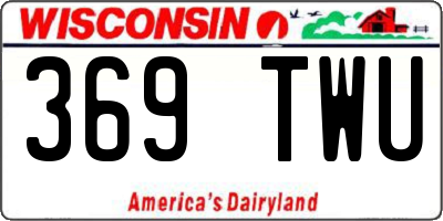WI license plate 369TWU