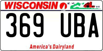 WI license plate 369UBA