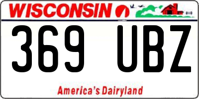 WI license plate 369UBZ